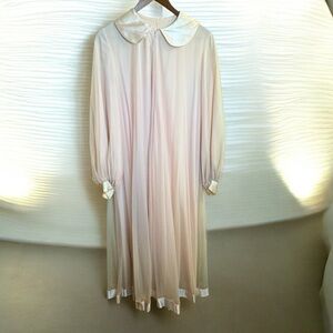 Claire Sandra By Lucie Ann Peignoir Robe Small Pink Lace Satin Trim